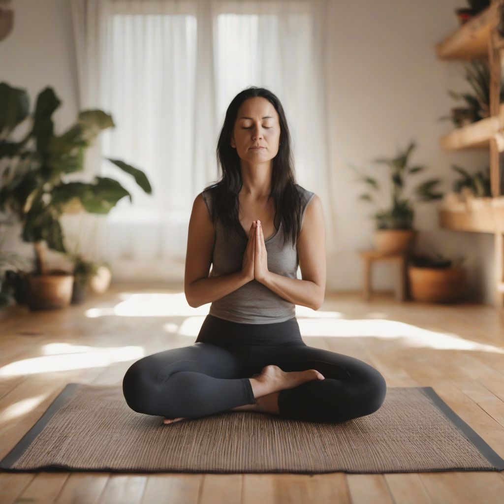 Woman Practicing Deep Breathing