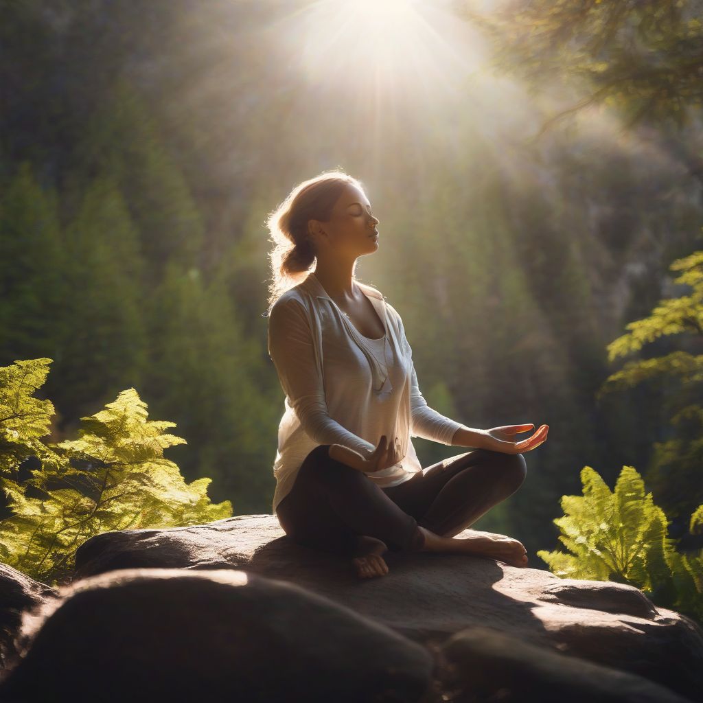 Woman meditating in nature