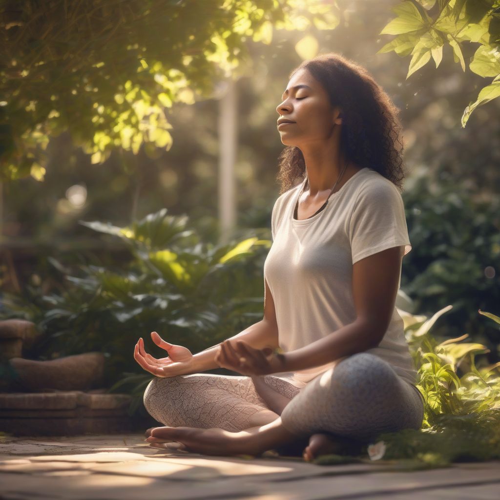 Woman Meditating Peacefully