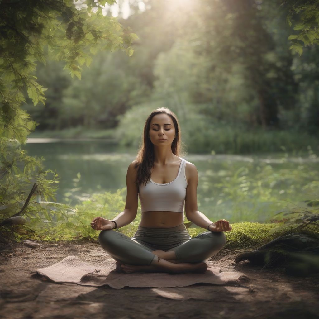 Woman Meditating Peacefully