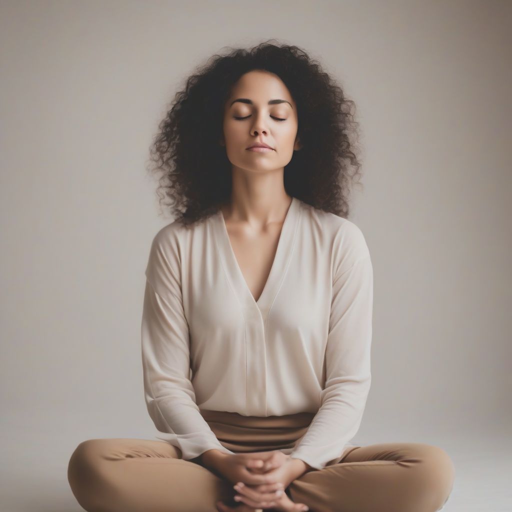 Woman Meditating Peacefully